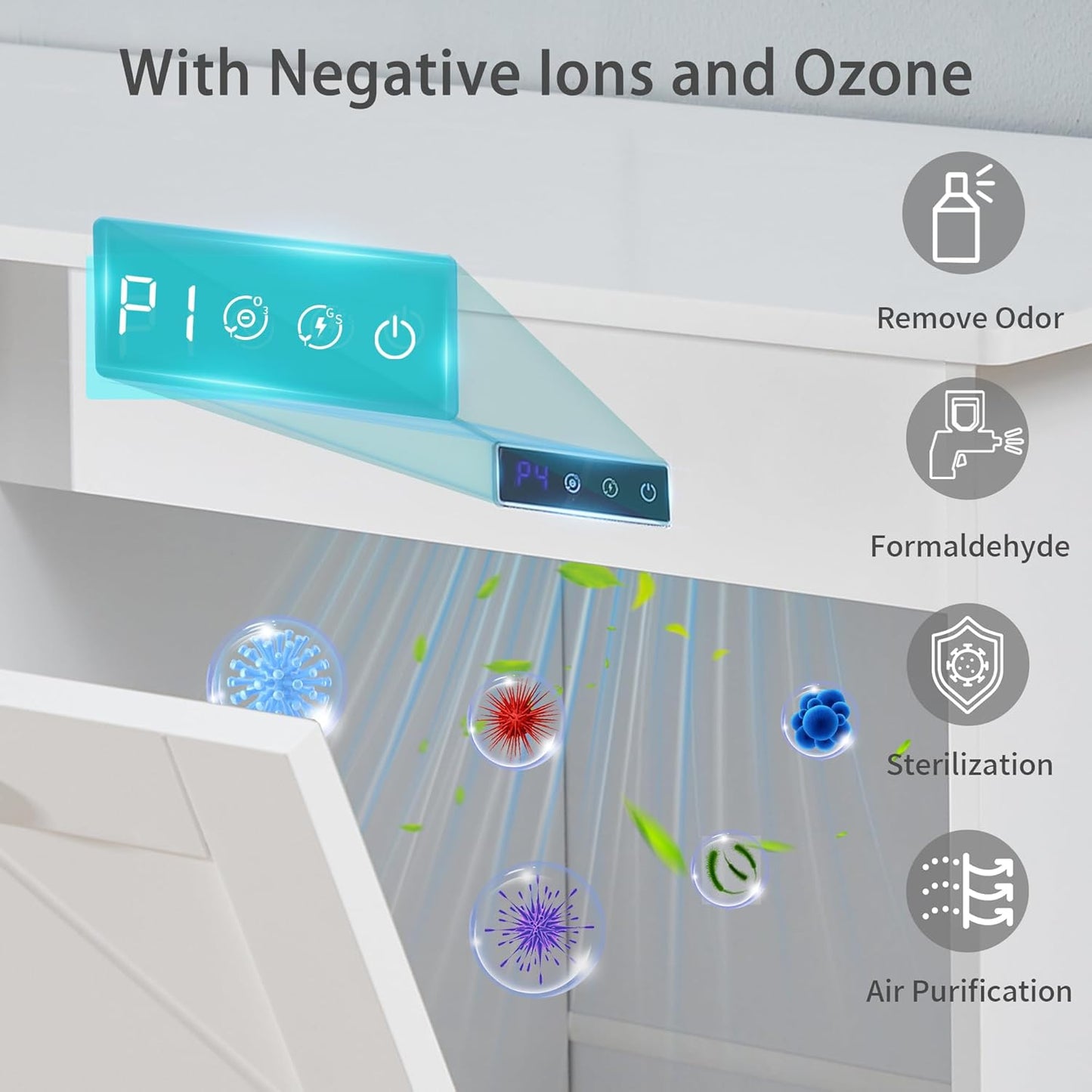 VECELO Double Tilt Out Kitchen Trash Bin Cabinet Dog Proof Garbage Can with Wood Holder Free Standing Recycling, White