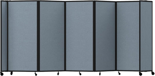 Versare Room Divider 360 Portable Wall Partition | Folding Panels | Large Freestanding Divider | Locking Wheels | Temporary Room Separator