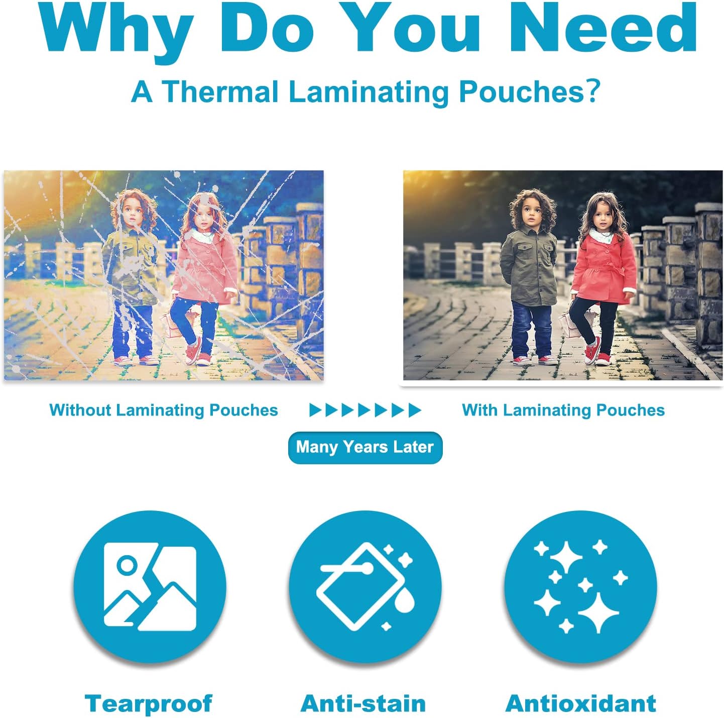 5 Mil Laminating Sheets, Holds 8.5 x 11 Inch Sheets 200 Pack, Thermal Laminating Pouches for Laminator, 9 X 11.5-inches/Letter Size Thermal Laminating Paper, Round Corner