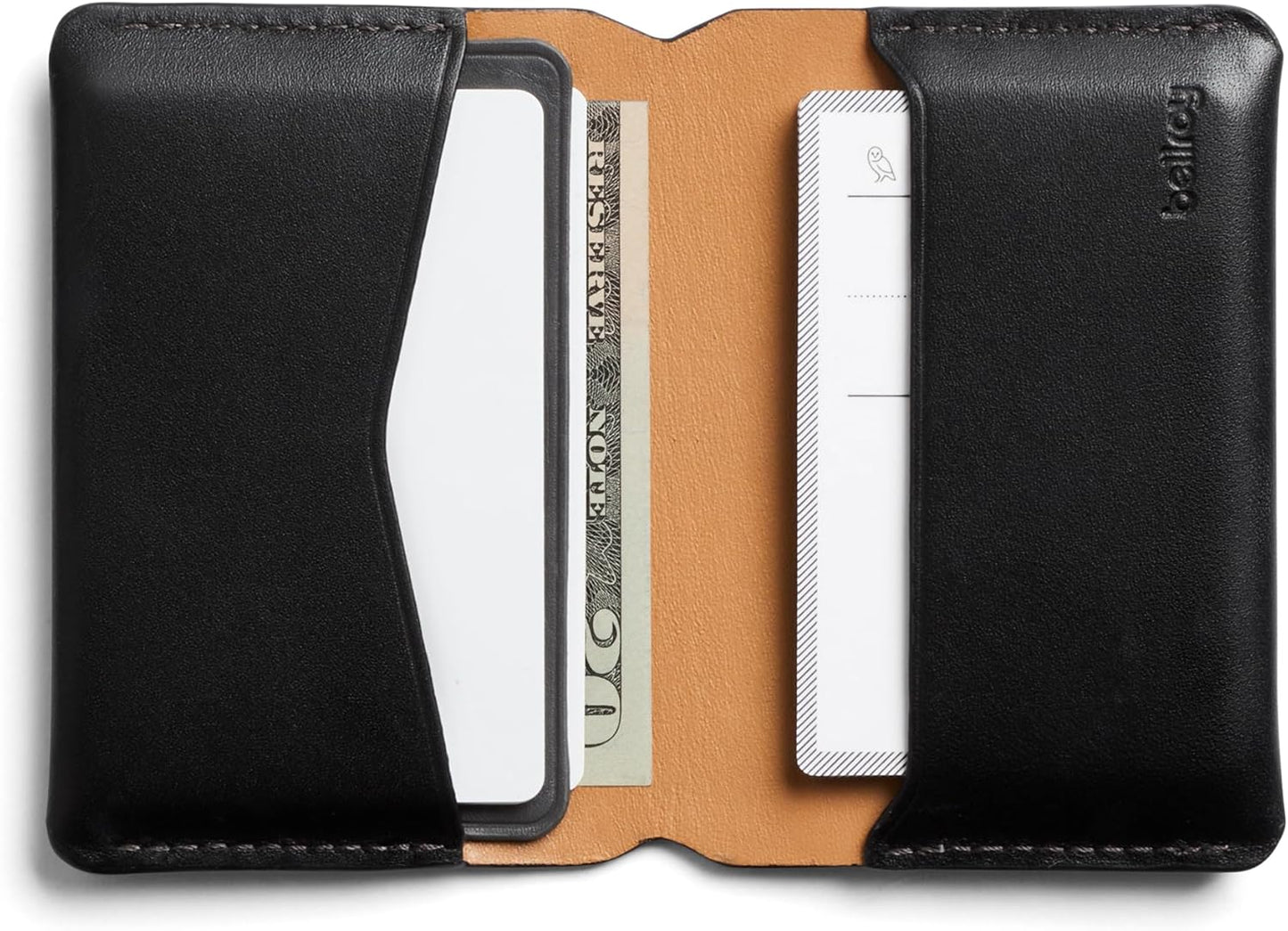 Bellroy Under Cover (slimline leather card wallet/holder with card storage, quick access slot, plus space for folded bills) - Black
