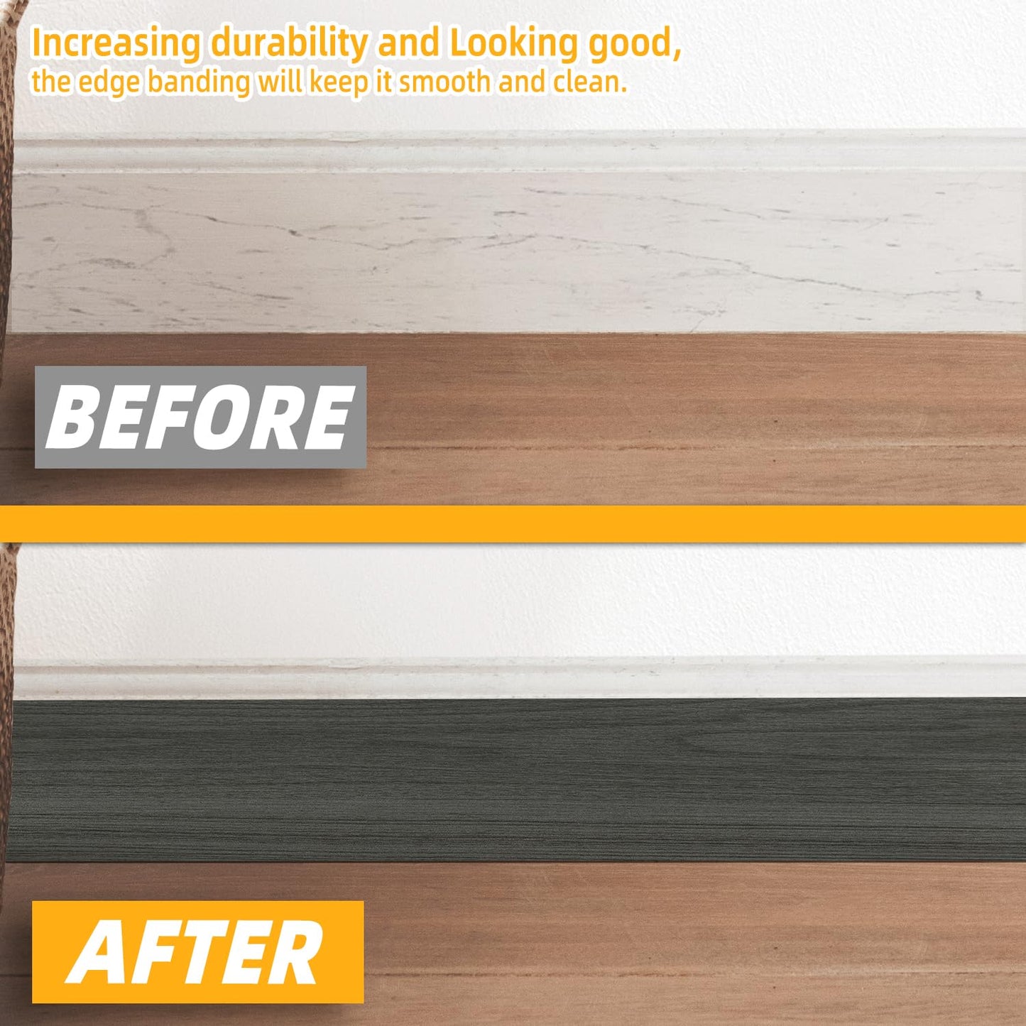 GSCIT Club Wood Grain Repair Tape, 2.4 inch X 100ft Self Adhesive Dark Walnut Grain Repair Patch for Tables, Chairs, Baseboards, Doors, Windows, Floors, Handicraft DIY.