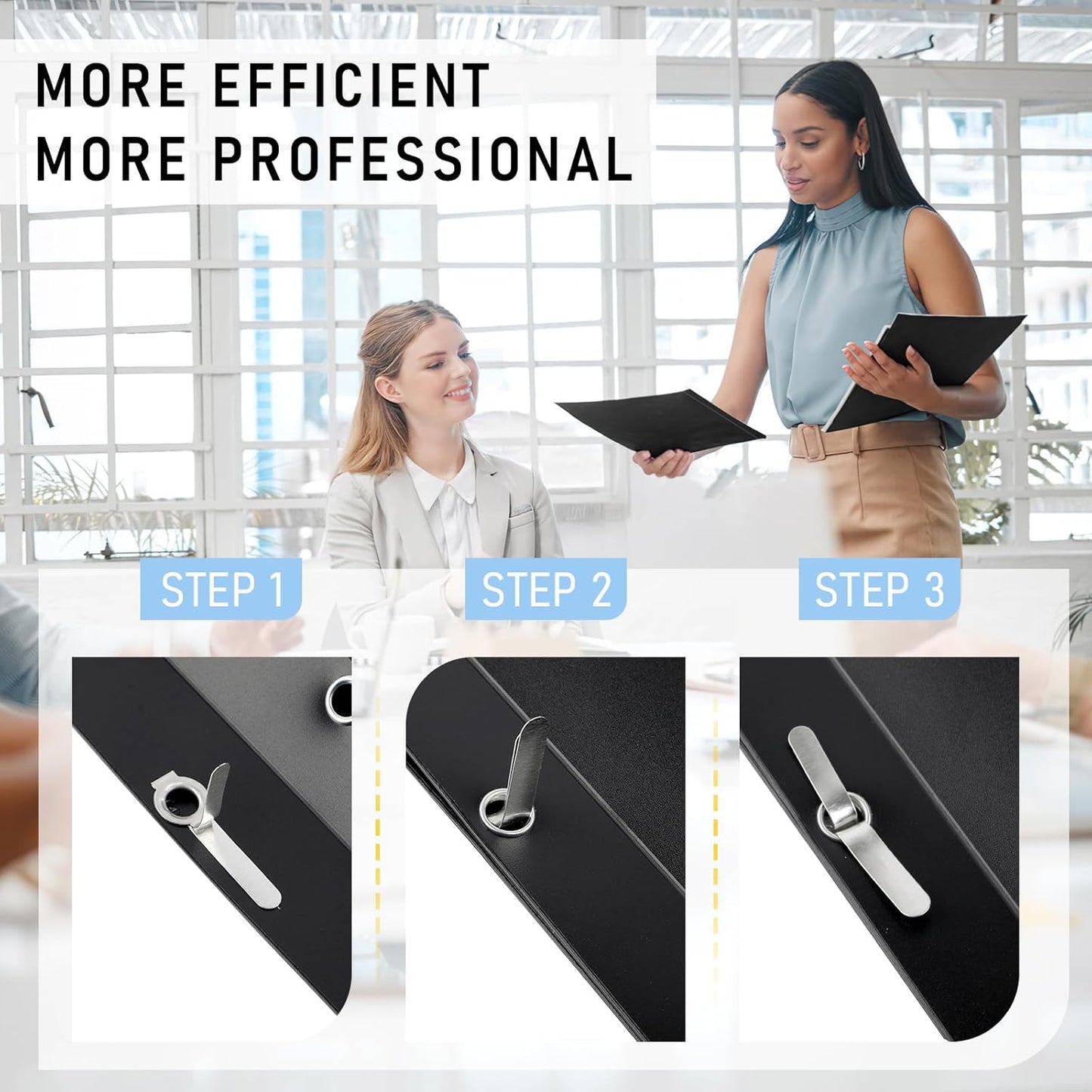 30 Pack Report Covers, COIDEA Report Covers with 3-Prong Fasteners, Presentation Folders for A4 and Letter Size Paper, Clear Front Report Covers Binder Bulk for School Business, 100 Sheet Capacity