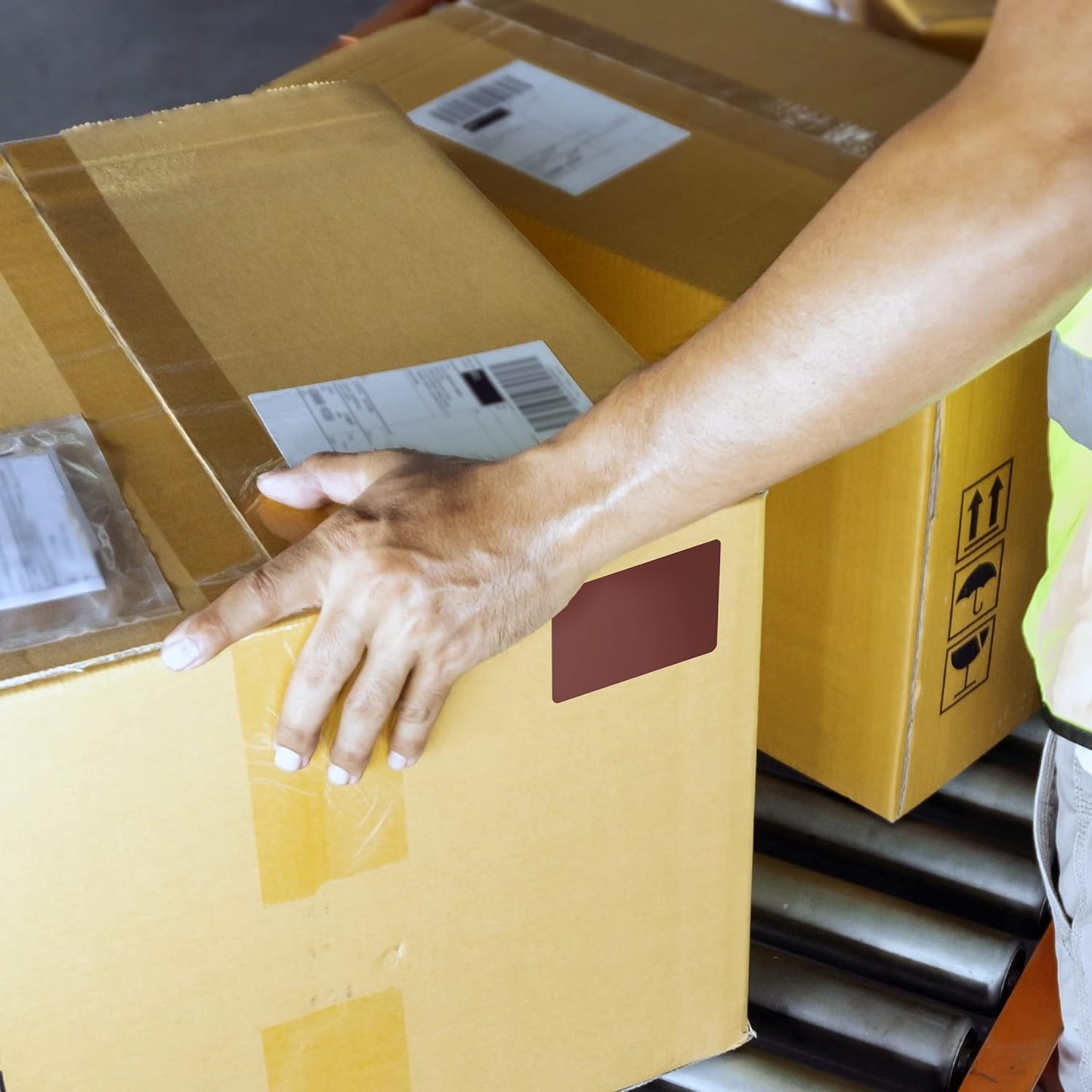 Kenco Color Coding 3 X 5 Rectangle Labels, Inventory Control Stickers 500 Labels Per Roll, Made in The USA (Burgundy)