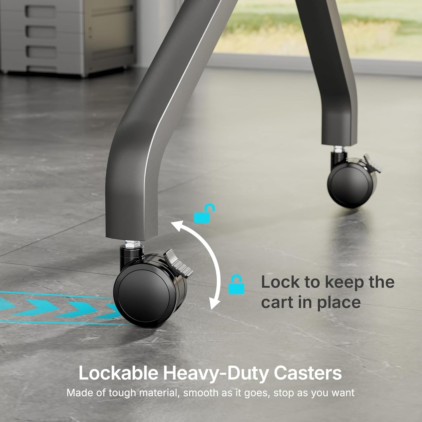 FortiLift Premium Manual Height Adjustable TV Cart for 60–110” Displays – Business-Class Rolling Stand with Crank Lift, VESA 1200×600, 264 lbs Capacity, Storage Shelf, Lockable Wheels