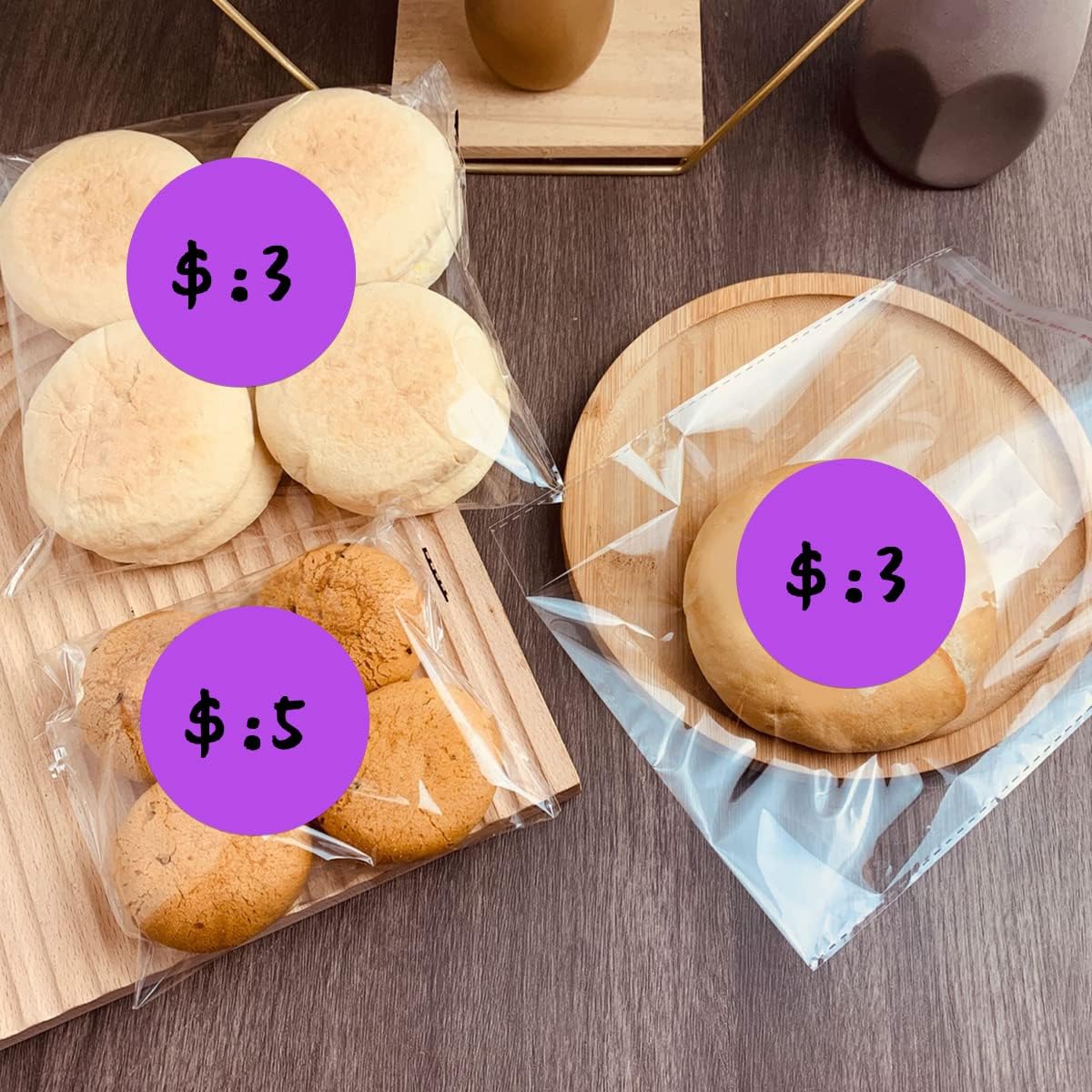 PARLAIM 3 Inch Round Permanent Adhesive Color Cod Dot Stickers,500 per Dispenser Box Roll dots Label Inventory Circle Stickers（Purple）