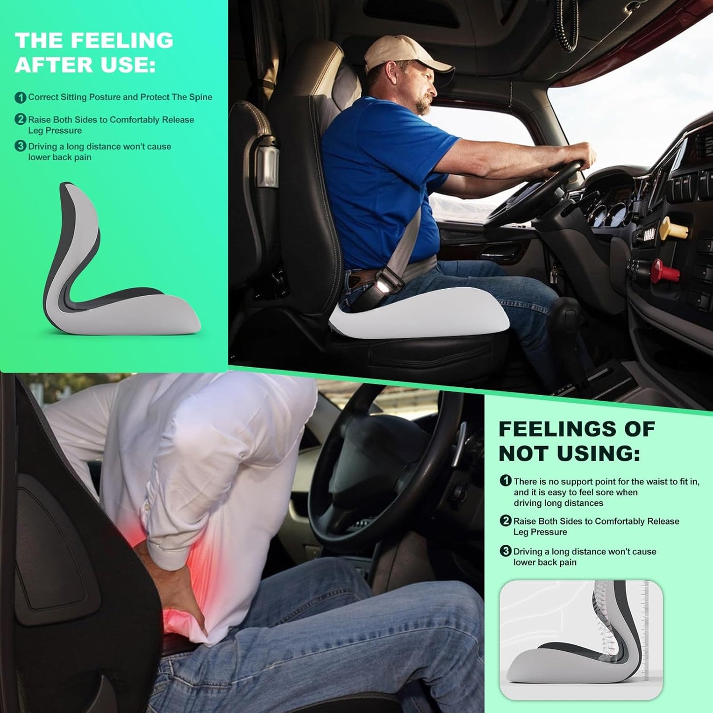 Buttocks Cushion for Office Chair Memory Foam Seat Pad for Butt Support Tailbone Relief Ergonomic Chair Cushion for Home Car Travel or Work (Off White)