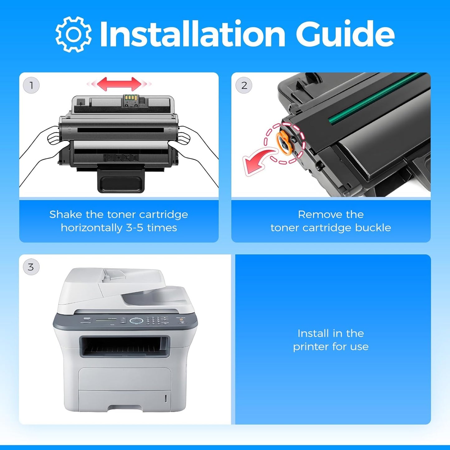 MLT-D209L Toner Cartridge Black 1-Pack High-Yield Replacement for Samsung MLT-D209L D209L 209L Compatible with Samsung SCX-4824 SCX-4824FN 4825 4826 2853 SCX-4826FN 4828 SCX-4828FN ML-2855 ML-2855ND