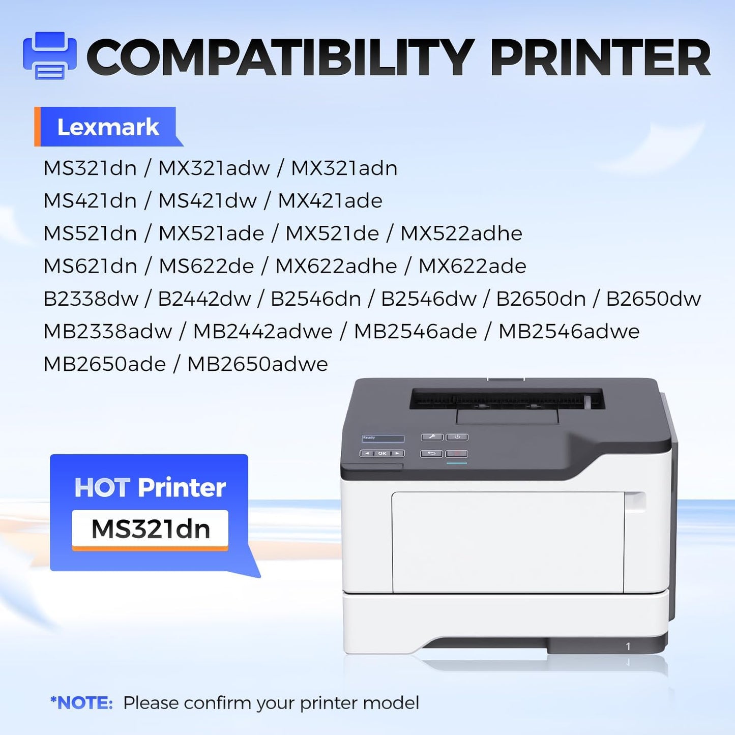 56F0Z00 Imaging Unit Replacement Compatible with Lexmark 56F0Z00 Drum Unit MS321 MS421 MS521 MX521 MX522 MS621 MX622 MS622 MX321 MX421 B2338 B2442 B2546 B2650 MB2338 MB2442 MB2546 MB2650 Laser Printer