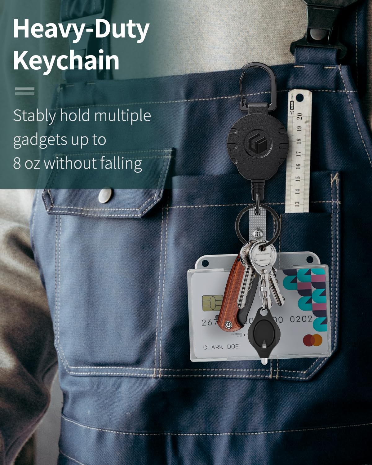 Uniclife 2 Pack Thumb-Slot Badge Holder 2-Card Horizontal Clear Plastic Case with Retractable Keychain Badge Reel for up to 8 oz Hard Card Protector for IDs Credit Cards Driver’s Licenses and Passes