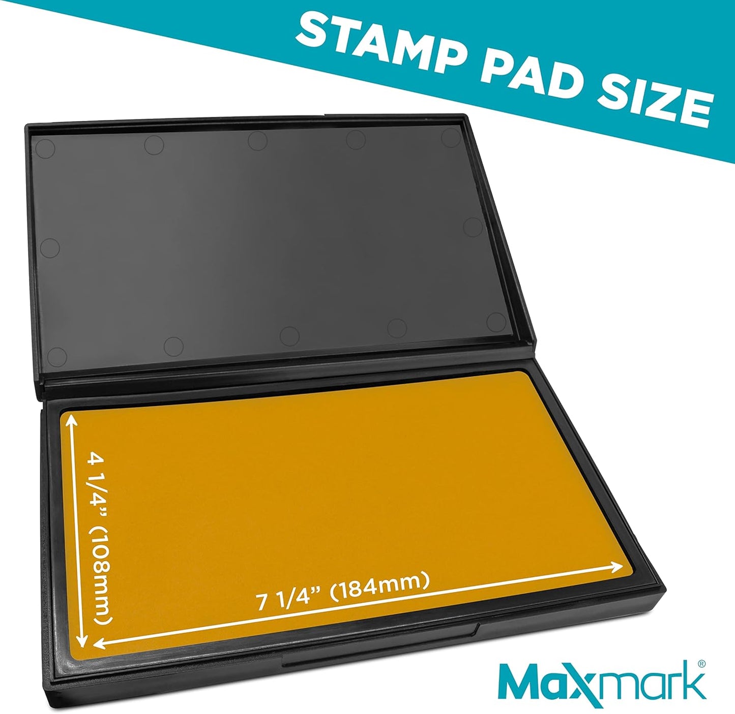 MaxMark Large Premium Dark Yellow Ink Stamp Pad - 4-1/4" by 7-1/4" - Premium Quality Felt Pad