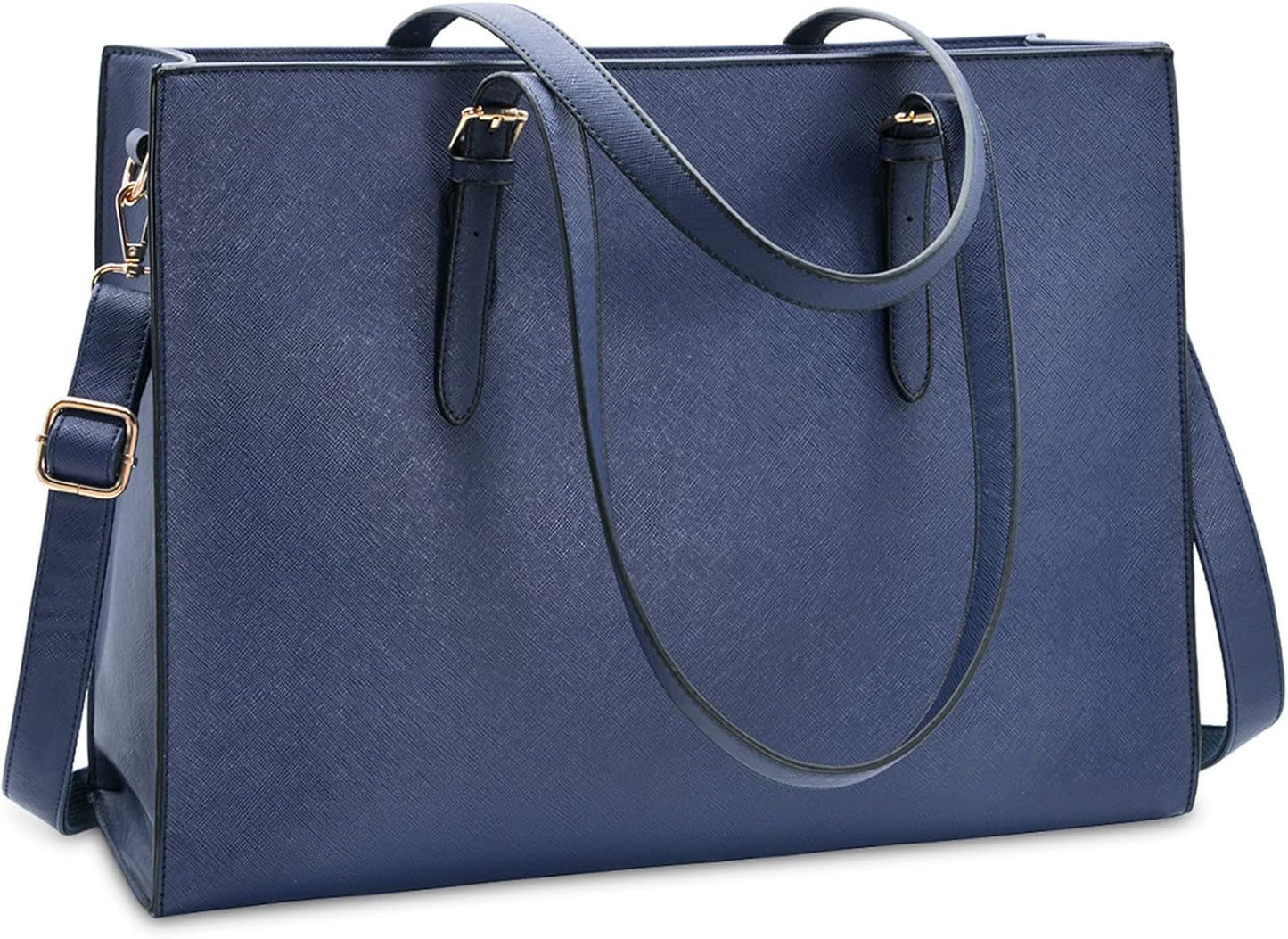Laptop Bag for Women Waterproof Lightweight Leather 15.6 Inch Computer Tote Bag Business Office Briefcase Large Capacity Handbag Shoulder Bag Professional Office Work Bag Blue