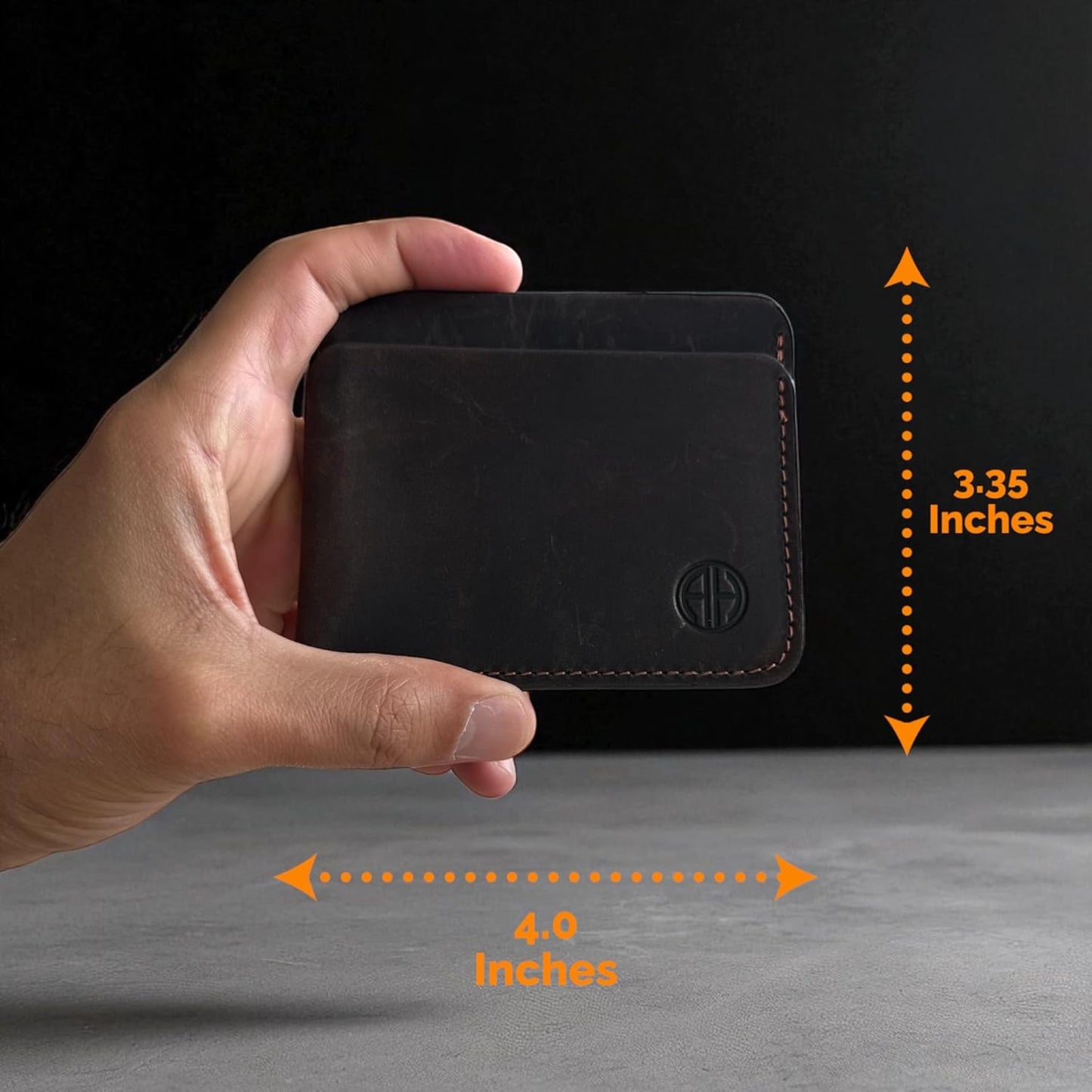 ZeroFold Slim Credit Card Holder – Men's Minimalist Handmade Full Grain Leather Wallet, Hand-Burnished & Oiled Finish, Super slim & Holds up to 8 Cards