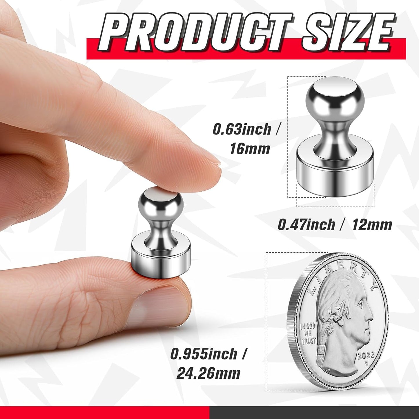 FINDMAG 28 PCS Silver Fridge Magnets, Small and Strong Magnets for Whiteboard, Refrigerator, Classroom Decor, Kitchen Essentials