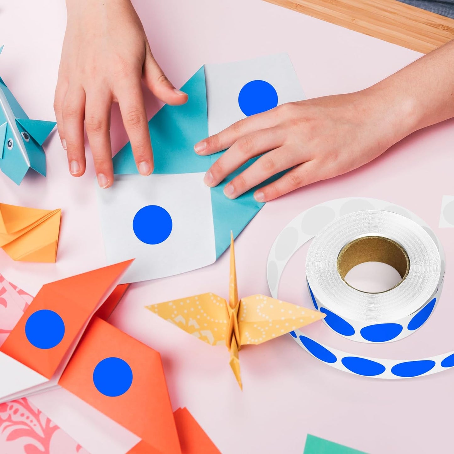 1 Inch Round Color Coding Labels, 1000 PCS Per Roll Blue Color Coded Dot Stickers, Round Color Dot Labels for Organizing, Filing, and Storage