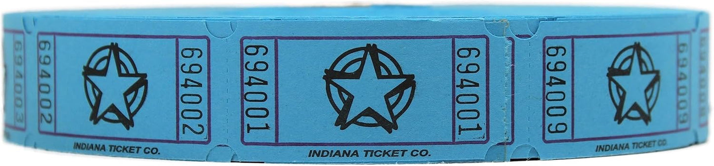 INDIANA TICKET CO. 2,000 Blue Star Tickets, Single Roll – 4 Color Selection – Classroom Rewards, Events, Fundraisers, Door Entry, Raffles, Prizes, Drink/Food Tickets, Party Supplies & More.