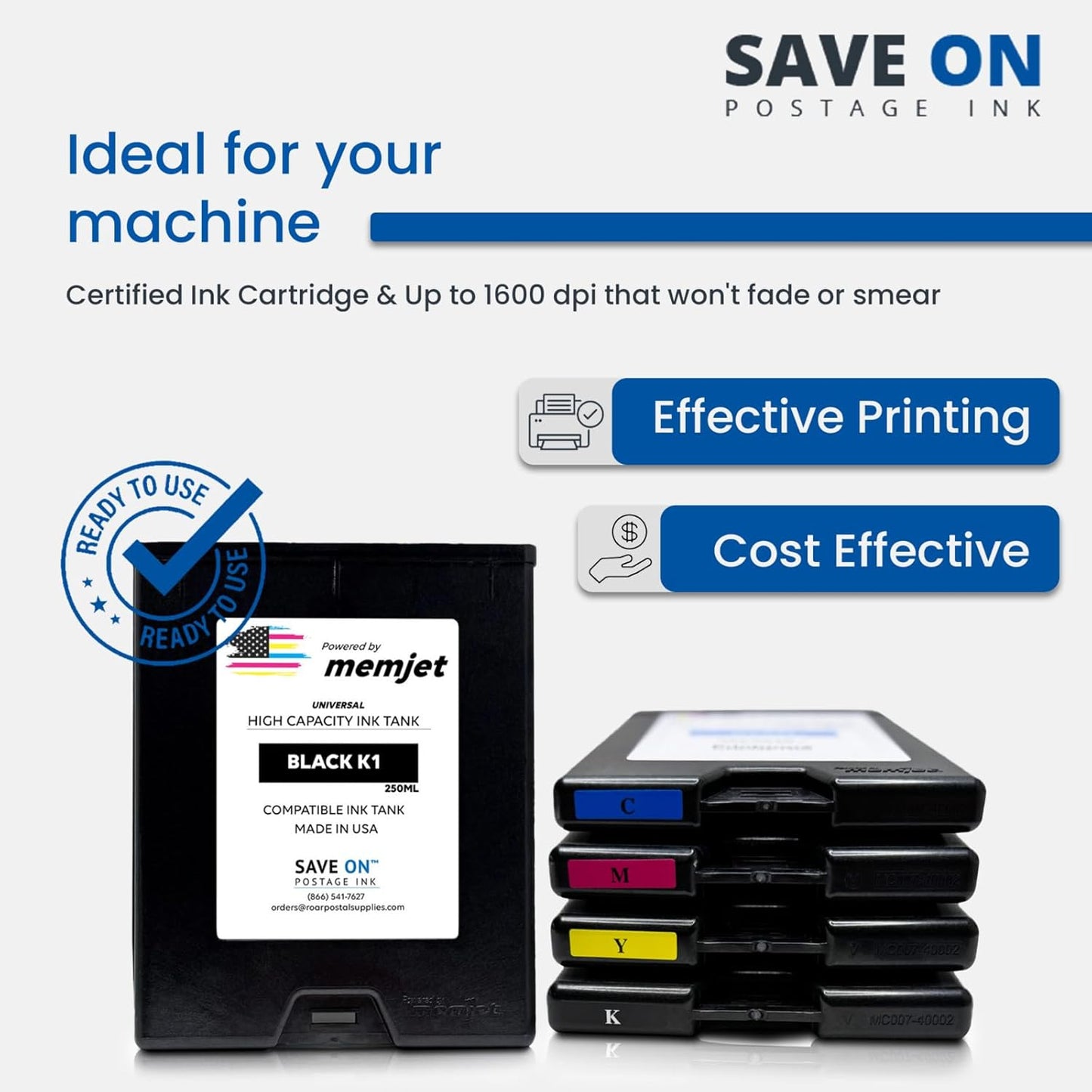 Save On Postage Ink, Memjet Ink Cartridge Compatible Astro 123-2413 | Memjet Ink Compatible HI-Cap Cyan Ink Tank for AstroJet M1 M2 S1 and M1DX