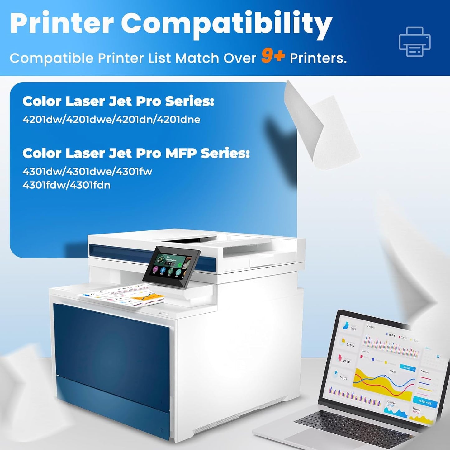 210A Black Toner Cartridge Color Laser jet Pro MFP 4301fdw Compatible for HP 210A 210X Toner Cartridges Replacement HP210A HP210X for Color Pro 4201dw 4201dn MFP 4301fdn 4301fdw 4301dw Printer, 2 Pack