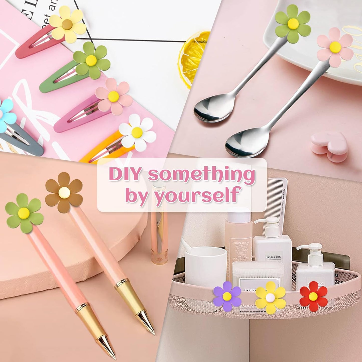 Qualsen Medium Flower Magnets for Whiteboard & Fridge – 12 Pcs Cute 3D Decorative Refrigerator Magnets for Locker, Kitchen, Office （26mm）