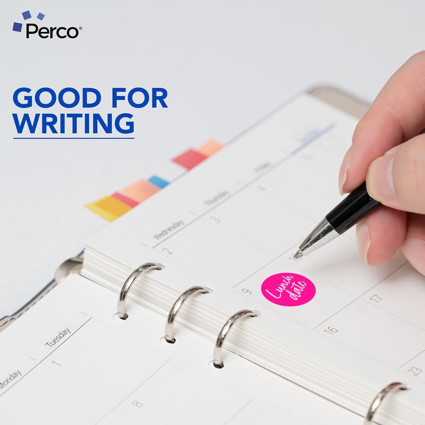 Perco Fluorescent Pink 1-Inch Round Circle Dot Sticker Labels with Easy Peel Perforation - 1,000 Labels per Roll - Strong Adhesion, Vibrant Colors for Organizing, Crafting & More - Made in USA