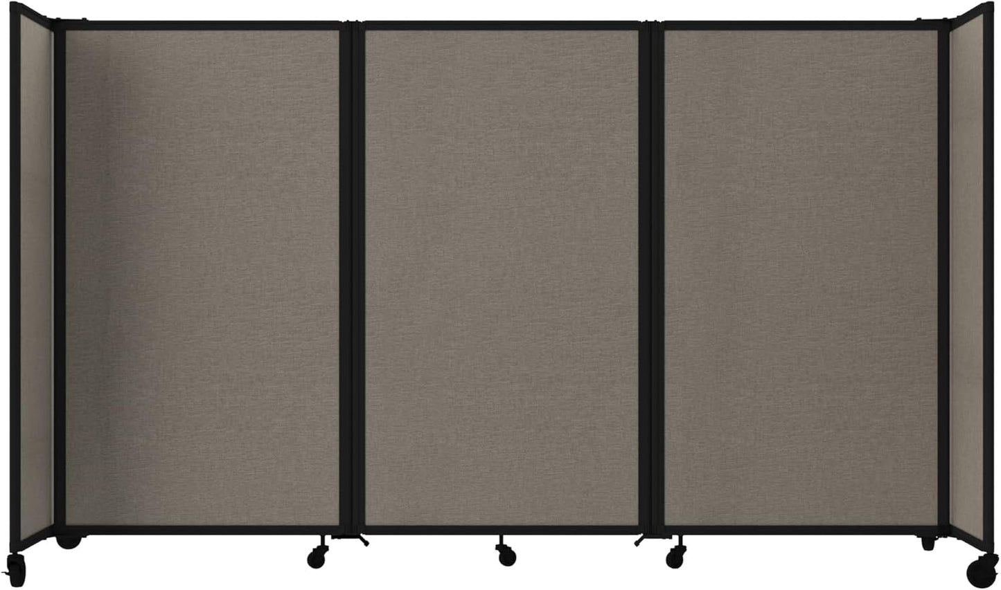 Versare Room Divider 360 Portable Wall Partition | Folding Panels | Large Freestanding Divider | Locking Wheels | Temporary Room Separator