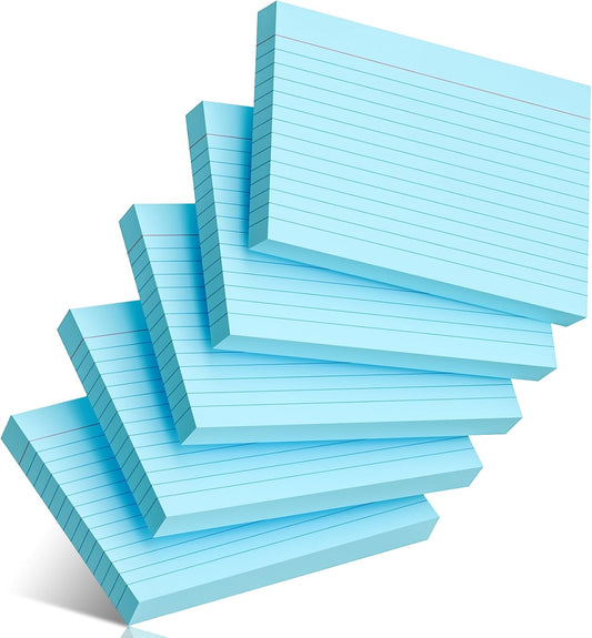 200 Pcs Index Cards 4 x 6 Inch Ruled Blue Index Cards, College Ruled Flash Cards for School, College, Office and Home Organization, Durable Study To Do List Note Cards with Ruled Lines, 5 Pack of 40