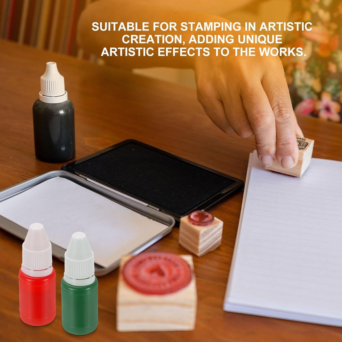 PATIKIL 0.33oz Refill Ink for Stamps and Ink Pads, 12Pcs 10ml Stamp Pad Ink Refill for Office Stamp Self Inking Stamp Date Stamp Scrapbooking, Pink Blue