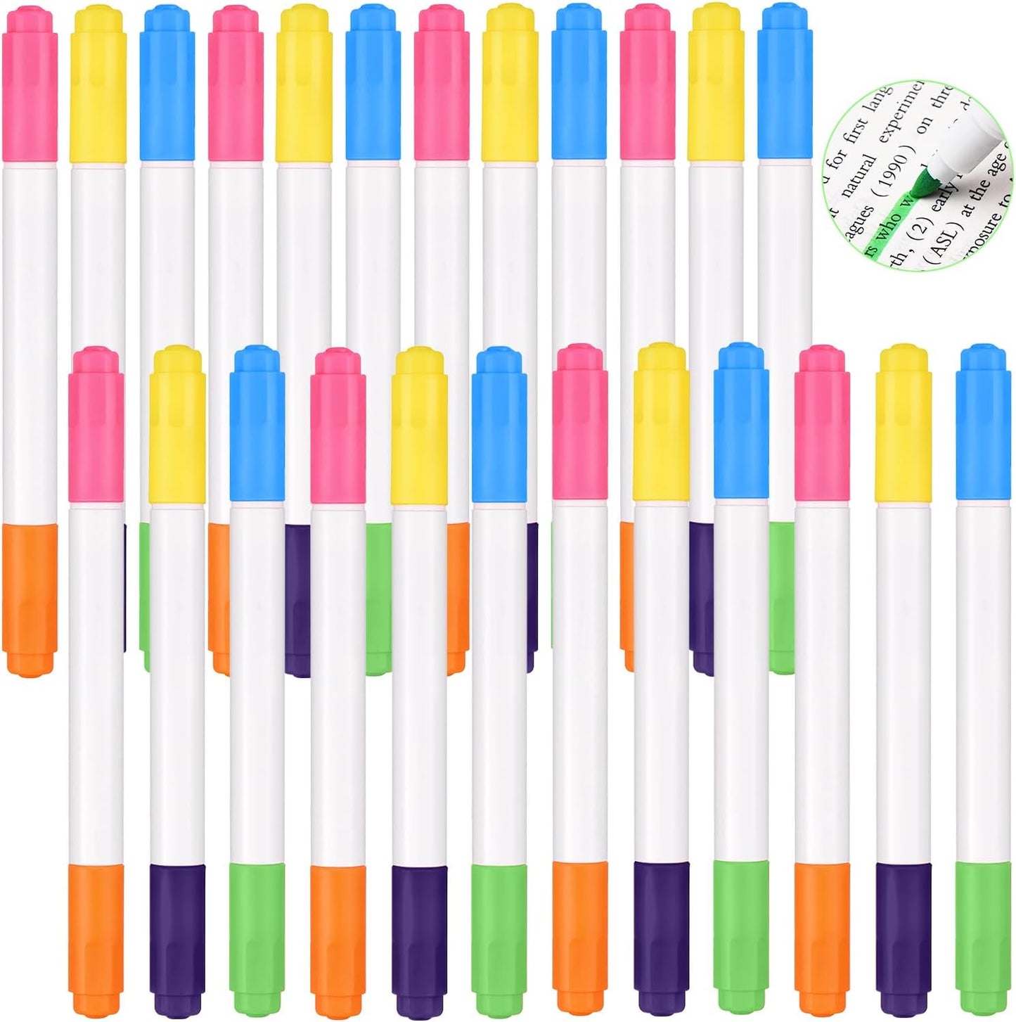 Outus 24 Pieces Neon Markers for Light up LED Board Dual Sided Neon Pens Christmas Stocking Stuffers Colorful Marker Pens Art Supplies for Create Doodle Write Draw Art Crafts