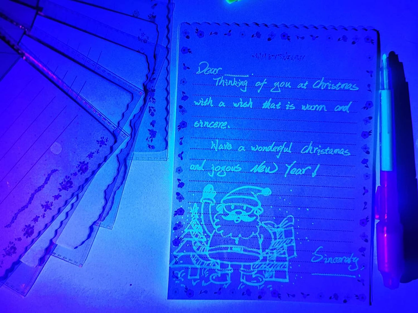 SCStyle Invisible Ink Pen 28Pcs with UV Light Magic Marker for Secret Messages, Writing Information for Birthdays, Easter, Halloween, Christmas Gifts for Students