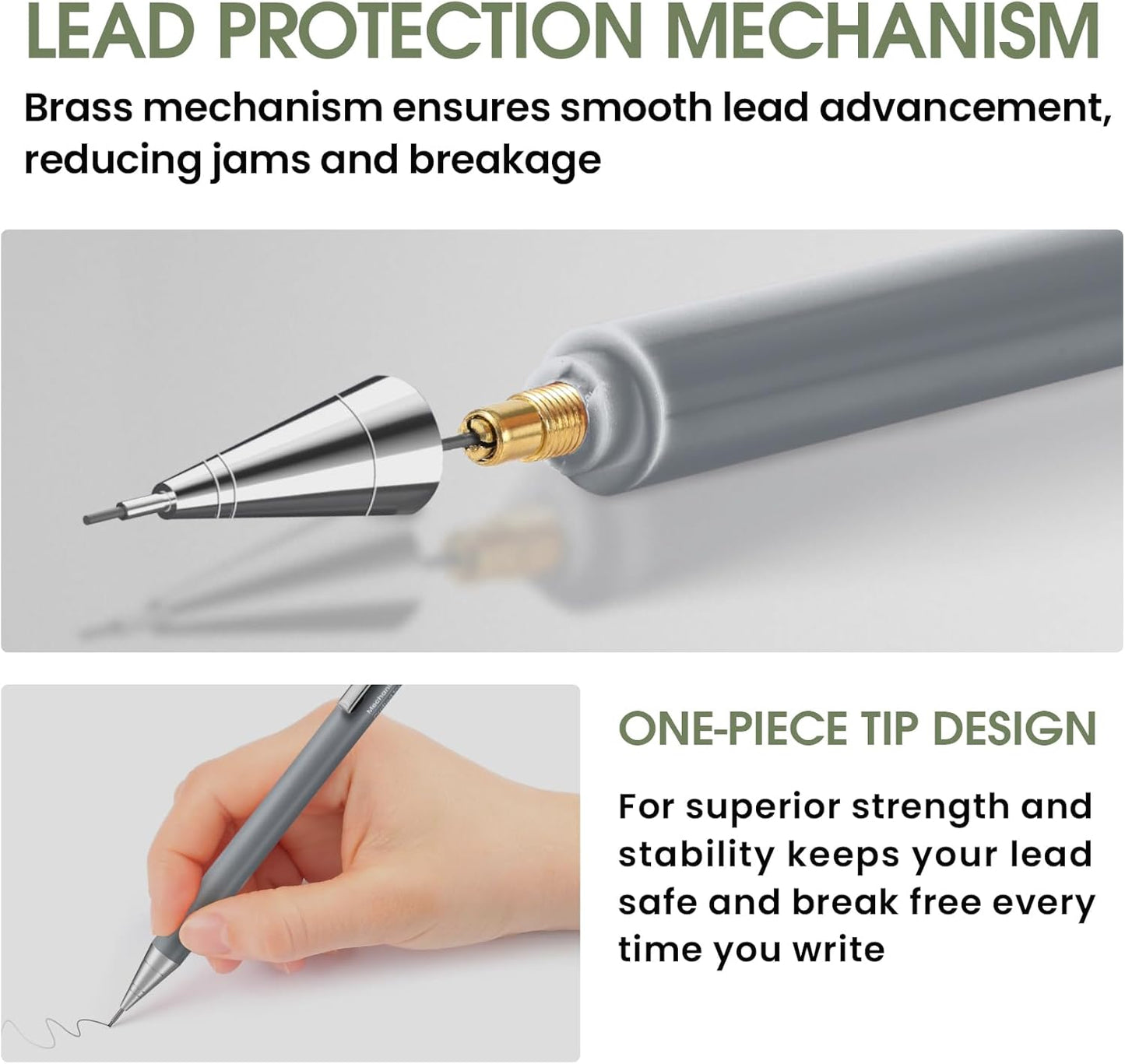 Aesthetic 0.7mm Mechanical Pencil Set with Case – 3 Vintage Mechanical Pencils, 4 Tubes HB #2 Lead Refills, 3 Erasers & 12 Eraser Refills, Cute Pencil Kit for Back to School Stationery Supplies