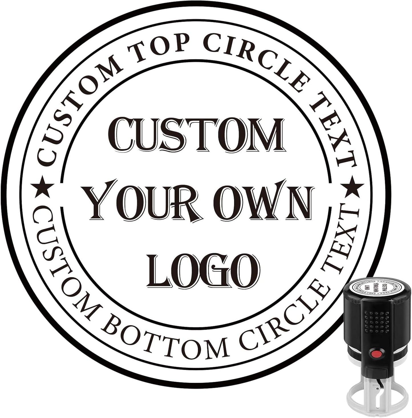 Custom Logo Stamp for Business - Self Inking Stamps with Personalized Logo | 5 Ink Colors (Logo)