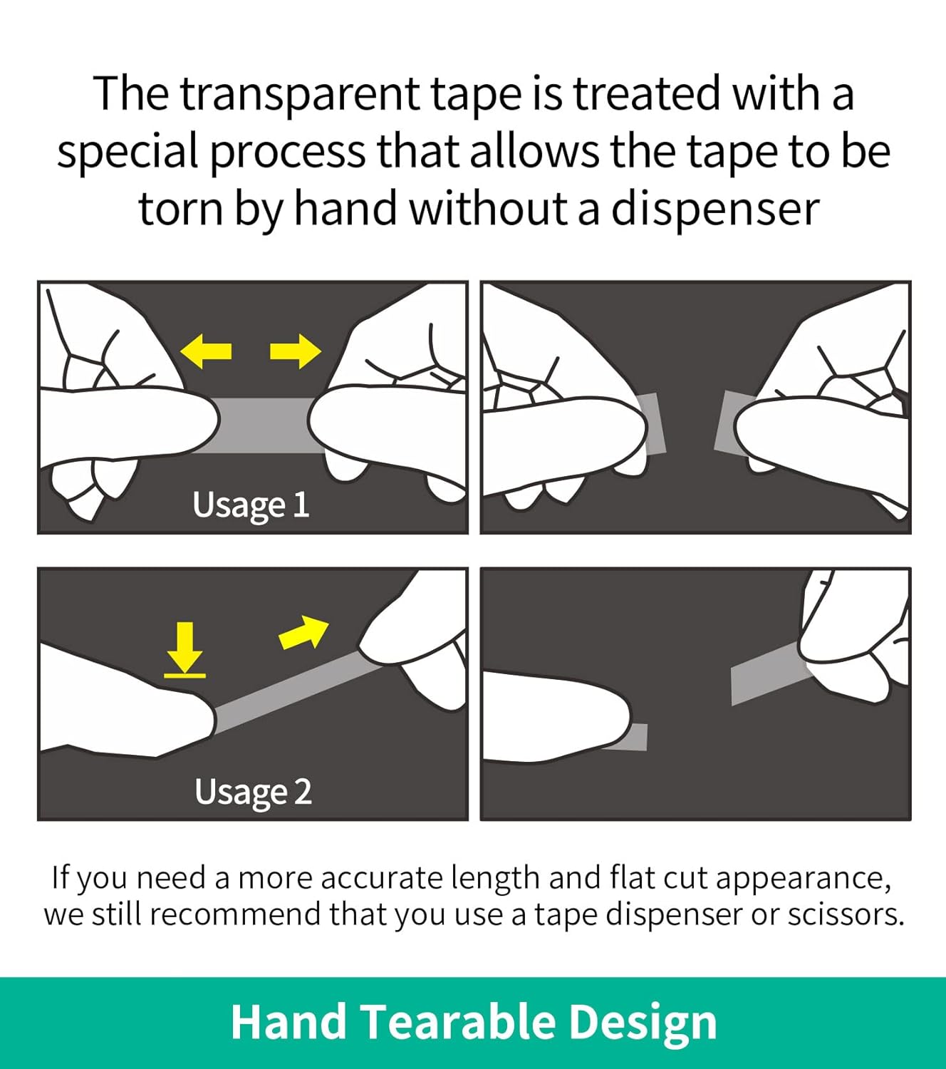 6 Rolls Transparent Tape Refills, Clear Tape Dispenser Refill Rolls, Glossy Gift Wrap Tapes for Office, School, Home, 3/4 x 1000 Inches