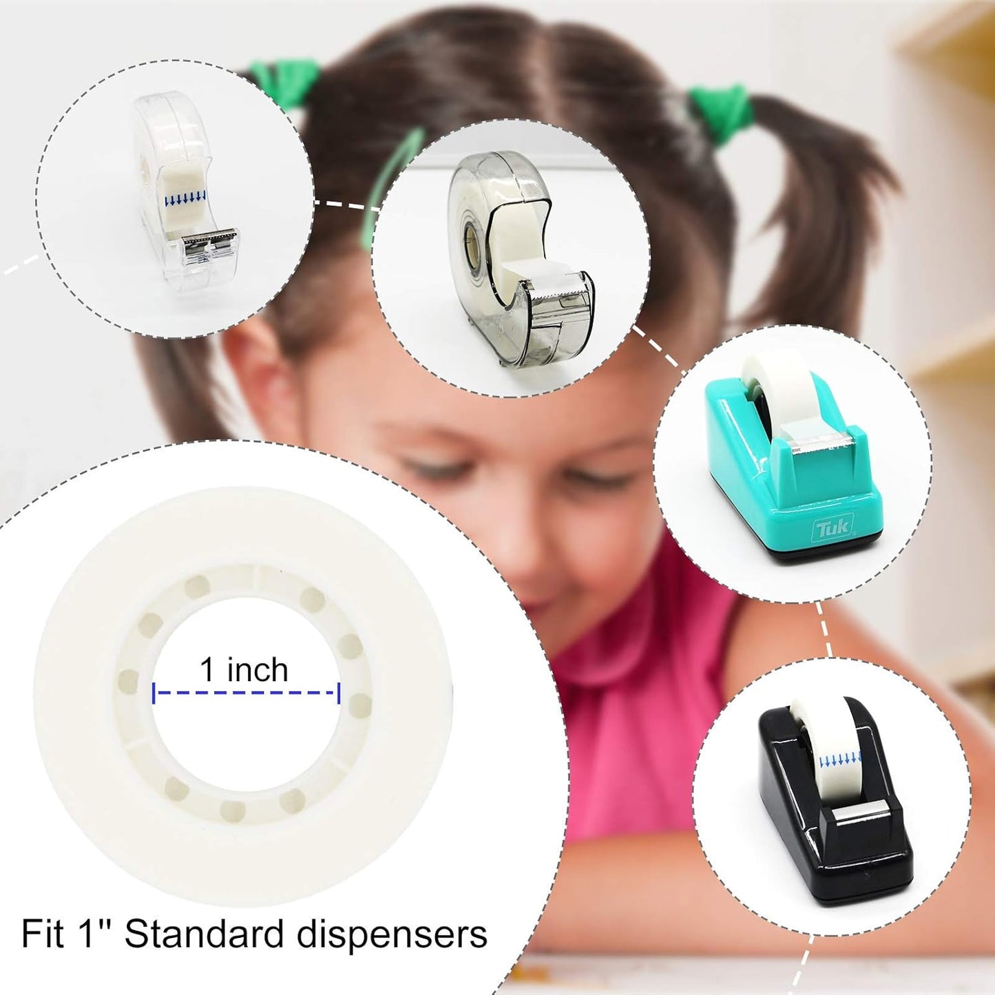 OWLKELA - 6 Rolls Matte & Glossy Tape Refills, Invisible, Translucent, All-Purpose for Office, Home, School - 0.7 in x 1000 Inches