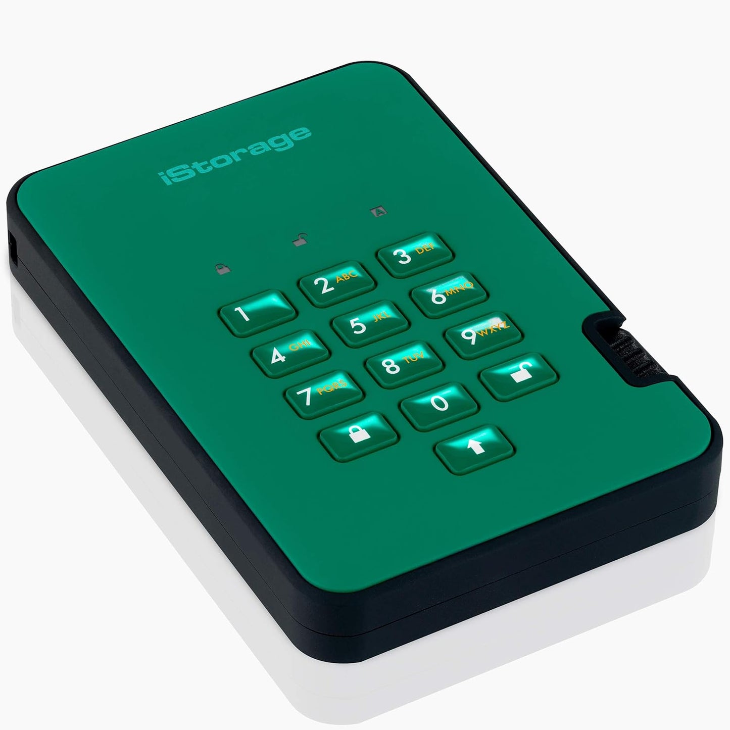 iStorage diskAshur2 HDD 4TB Green | Secure portable hard drive | Password protected | Dust & water resistant | Hardware Encryption