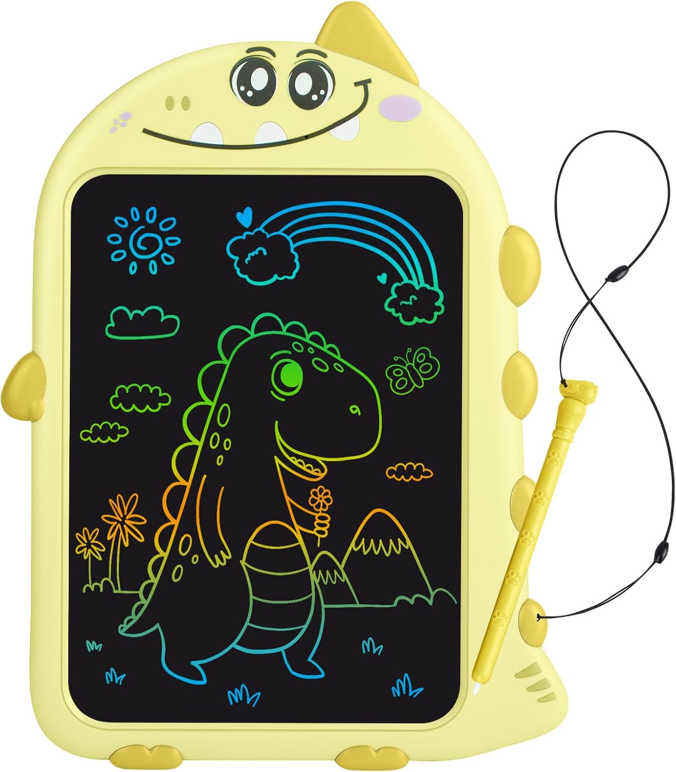 Travel Toys for Toddlers, 10 Inch LCD Writing Tablet for Kids, Dinosaur Drawing Board with Stylus, Erasable Doodle Pad for Airplane, Educational Learning Toy for Ages 2+ Years Old Easter Birthday Gift