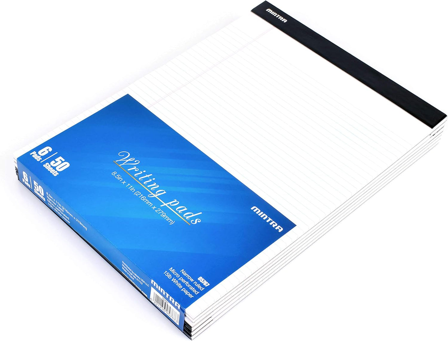 Mintra Office Legal Pads, ((xBasic, 8.5in x 11in, Narrow (White), 36pk (6-6pks))