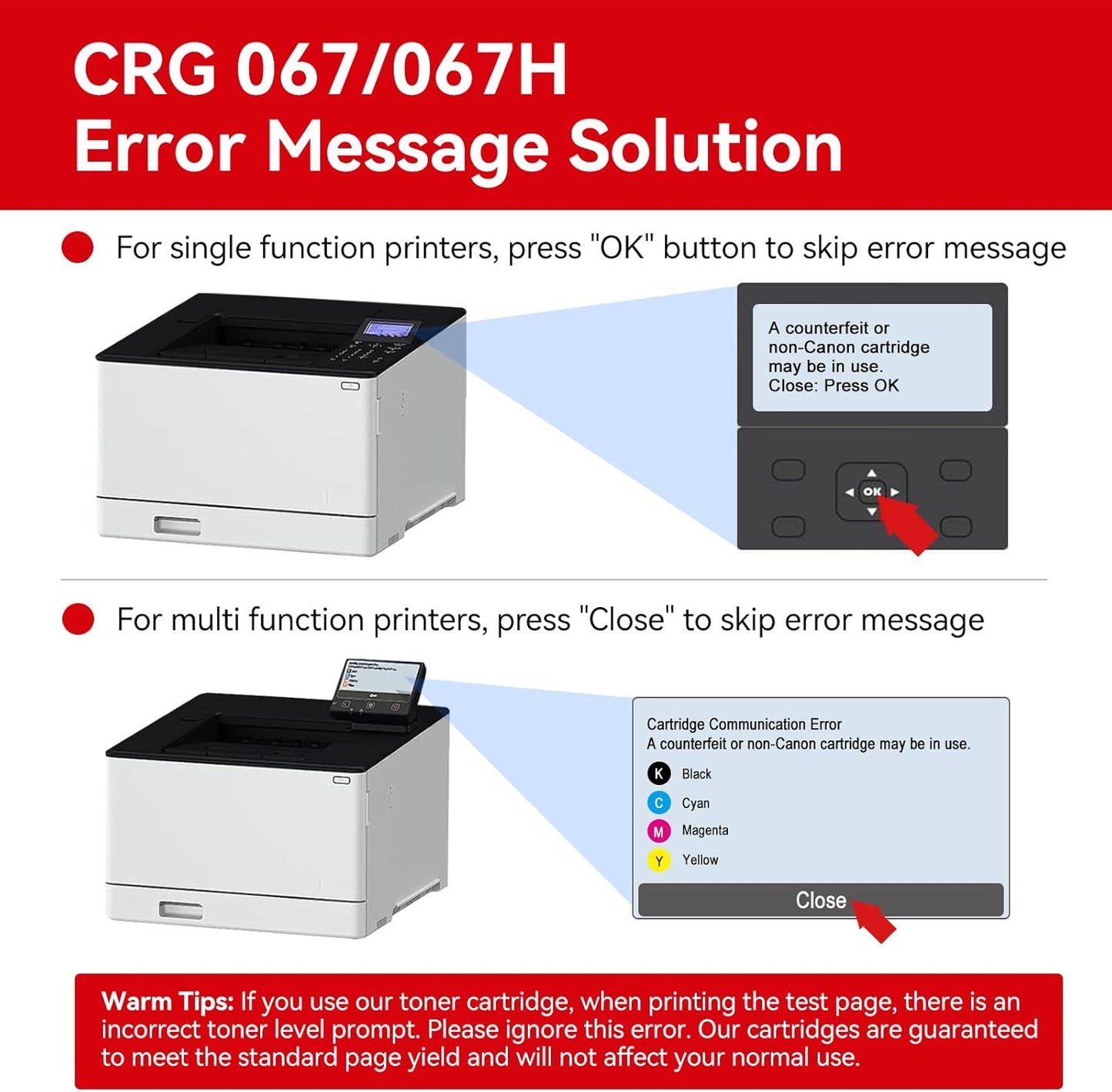 MYTONER 067H 067 Toner Cartridge Set Compatible Replacement for Canon 067H 067 Toner Cartridge High Capacity for imageCLASS MF656Cdw LBP632Cdw MF654Cdw MF653Cdw LBP633Cdw Printer (4 Pack 067H Ink)