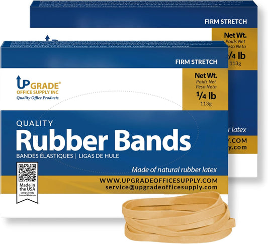 Upgrade Office Supply UPG22964PK2 Rubber Bands, Size 64 (3-1/2 x 1/4), 160 Bands, 1/4 lb 2-Box, USA