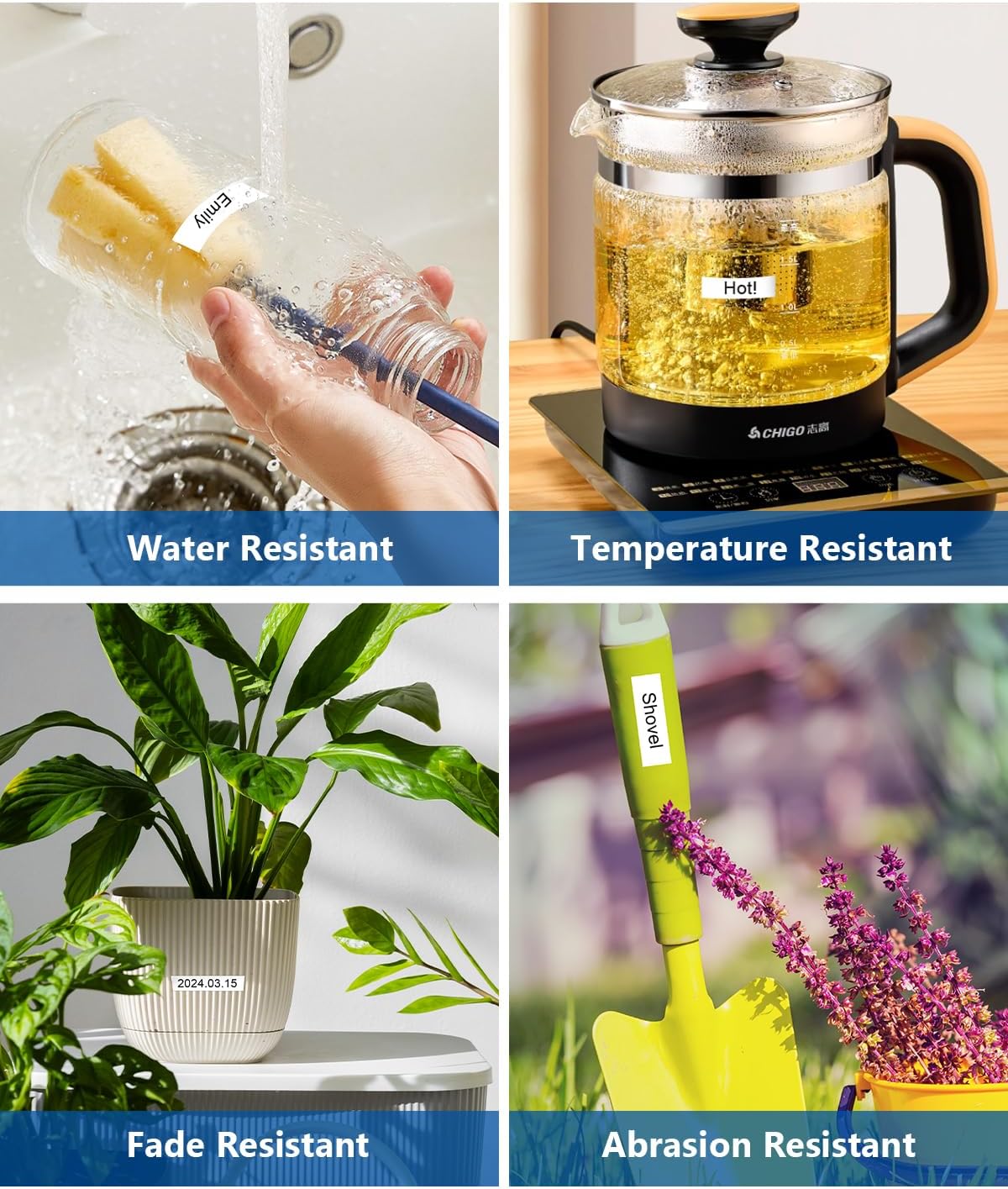 TZe TZ Tape 12mm 0.47 Inch Laminated Clear Compatible with P Touch Label Tape TZe-131 TZe131 for Ptouch PT-H110 D200 D210 D220 D400 D600 D610BT PTD220 Label Maker, Black on Clear