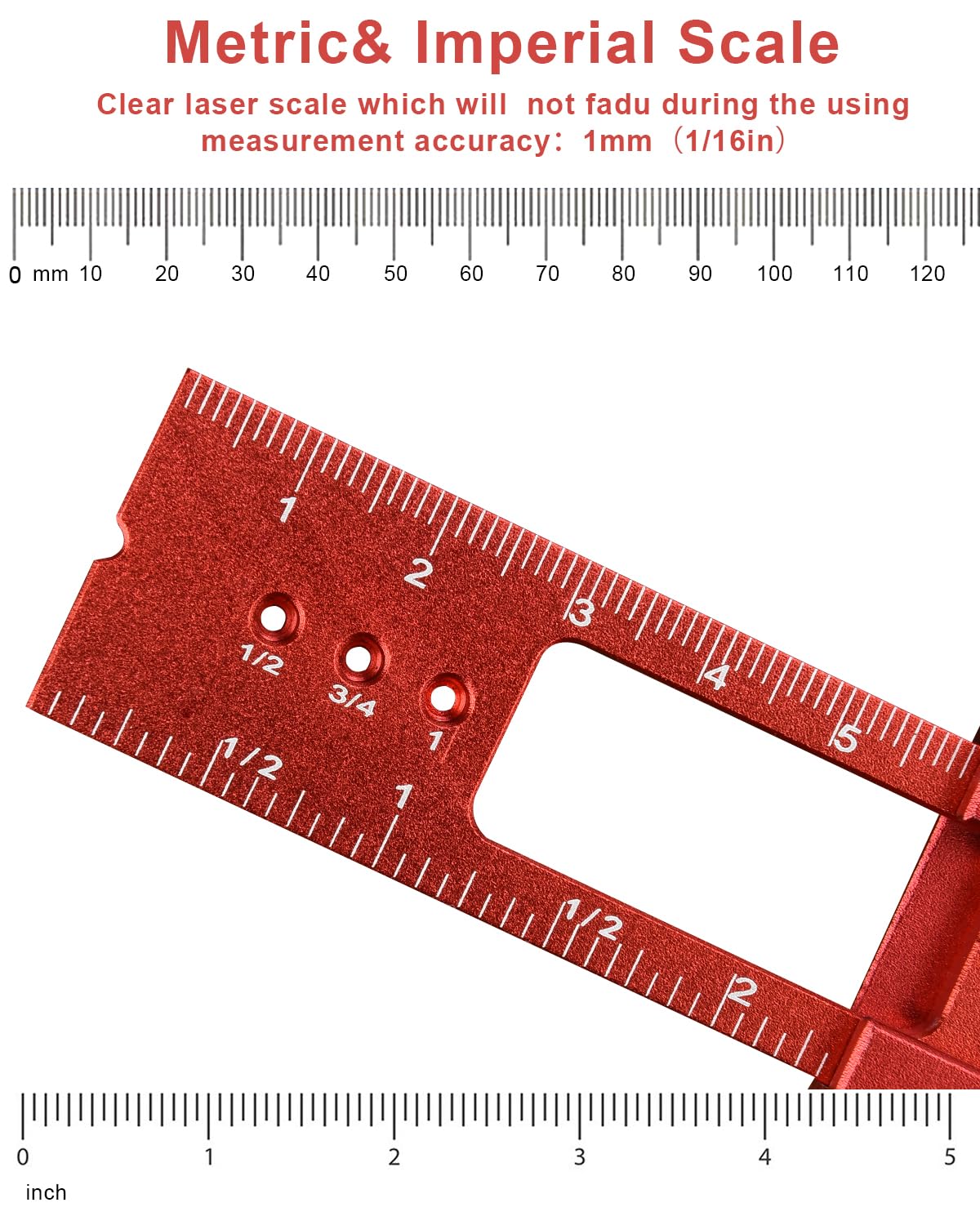 Woodworking Ruler Precision Pocket Rule - BOXmime 12,8,6 Inch Metal Slide Stop Marking Ruler Metric Inch Measuring Wood Working Scribing Rulers - Engineers Woodwork Adjustable Sliding Ruler