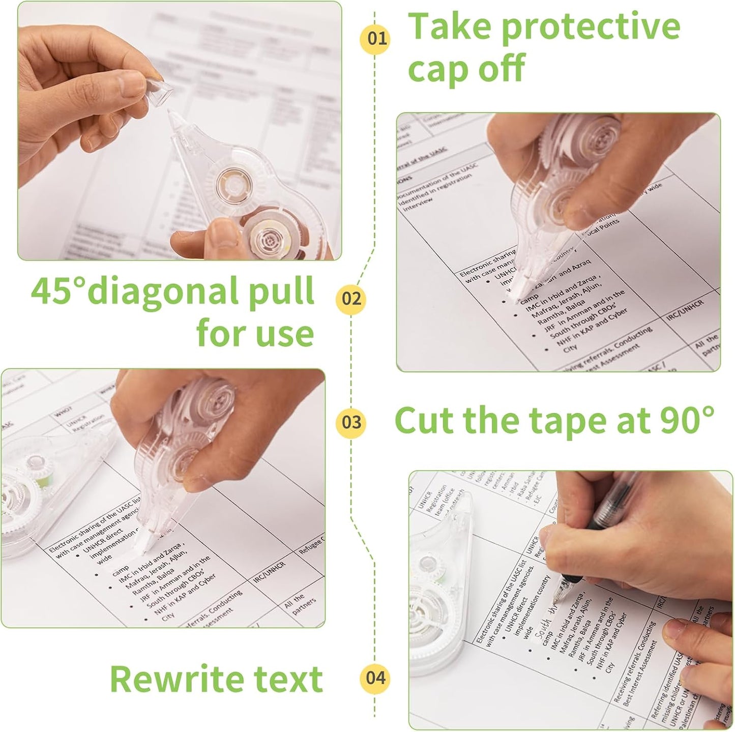 24 Pcs Transparent Correction Tape, 236 Inch Tear-Resistant Bulk for School, Office, Note Taking, Journal (Tape Width 0.2 In)