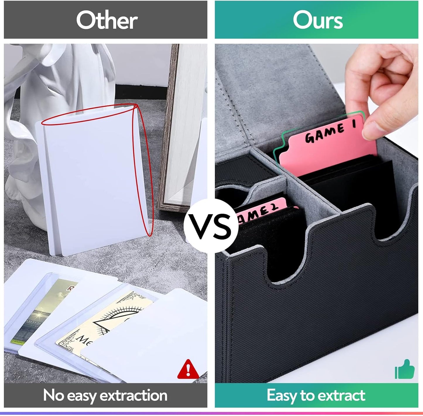 ZLCA Trading Card Dividers, Playing Card Page Dividers with Tabs, Plastic Card Separator for Storage Box Folder Record Baseball Games Sports Card 2.75 x 3.76 Inch (100, Corlorful)