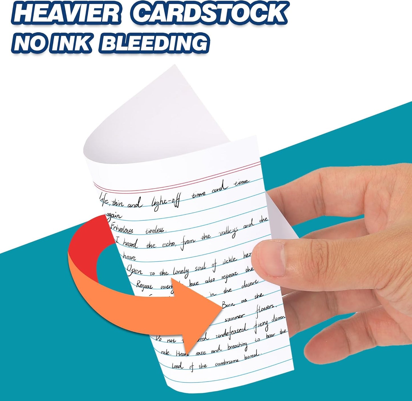 Chell Extra Heavyweight Ruled Index Cards 4x6 Inch, No Bleed-Through, 200 Count, Ruled Front and Blank Back, 85 lb. Cover Weight, White