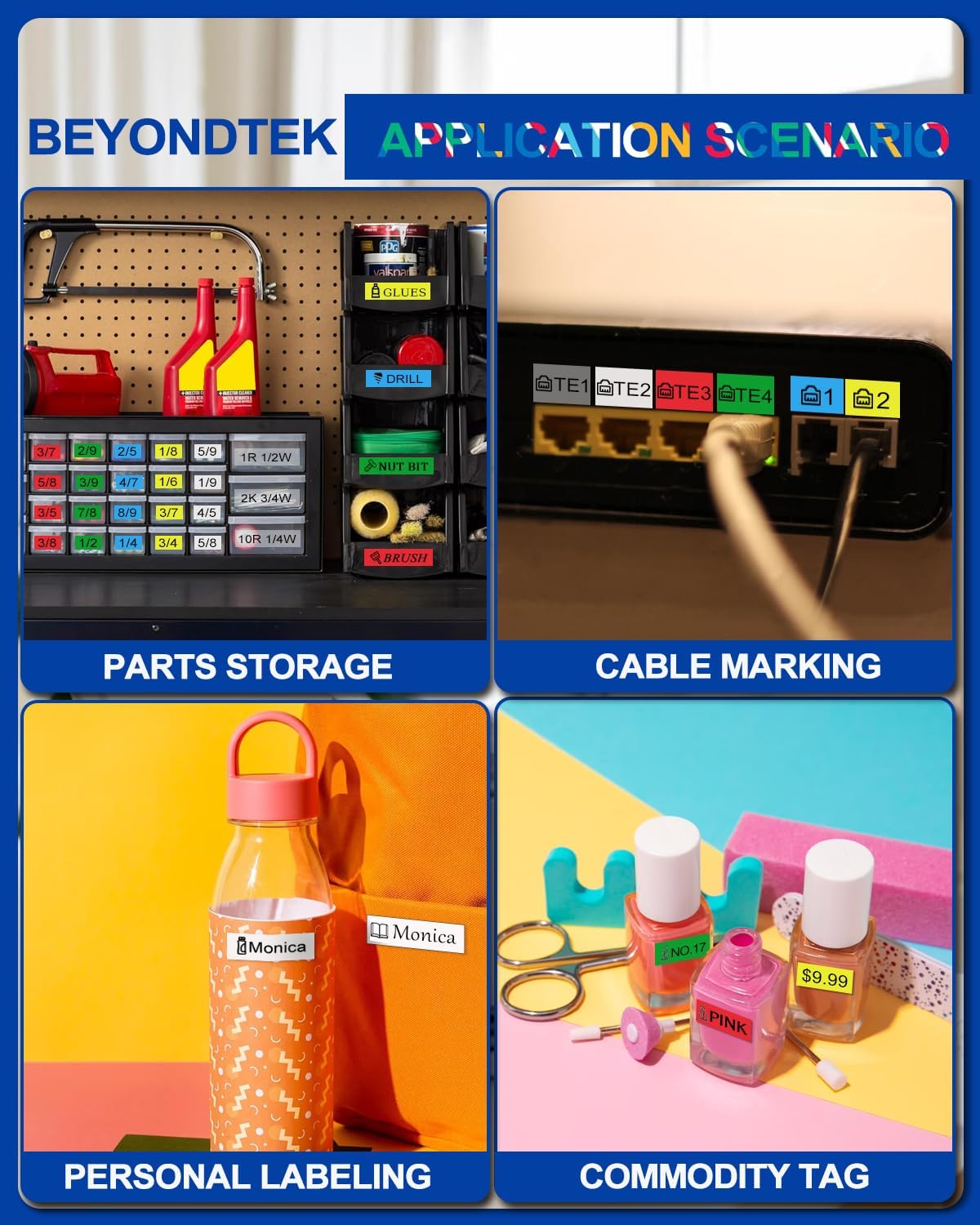 6Pk P Touch M Tape Work with PT-65 PT-70 PT-70BM PT-M95 PTM95 Replace with Brother P Touch M Tape 12mm 0.47 M-K 131 M-K231s 431s 531s 631s 731s for Brother PTouch PT-45 PT-80 PT-90,8m 26.2ft