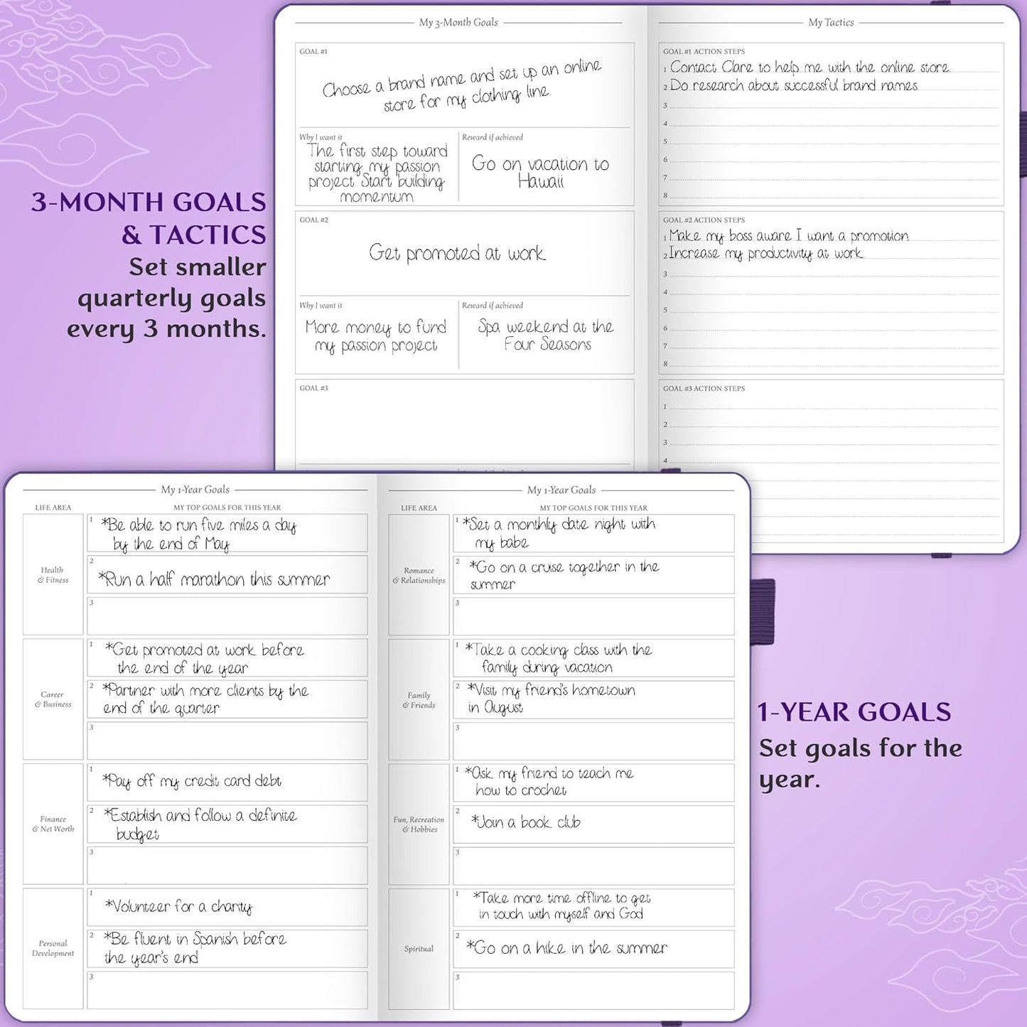 Legend Planner Hourly Schedule Edition – Deluxe Weekly & Daily Organizer with Time Slots. Time Management Appointment Book Journal for Work & Personal Life, Undated, A5 Hardcover – Purple, Debossed