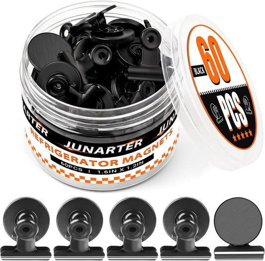60 Pack Heavy Duty Magnetic Clips, Fridge Refrigerator Magnets, Whiteboard Magnet Clips, Refrigerator Magnets Clip, Non-Scratch Clip Magnets for Whiteboard, Office, Locker, Photo Displays