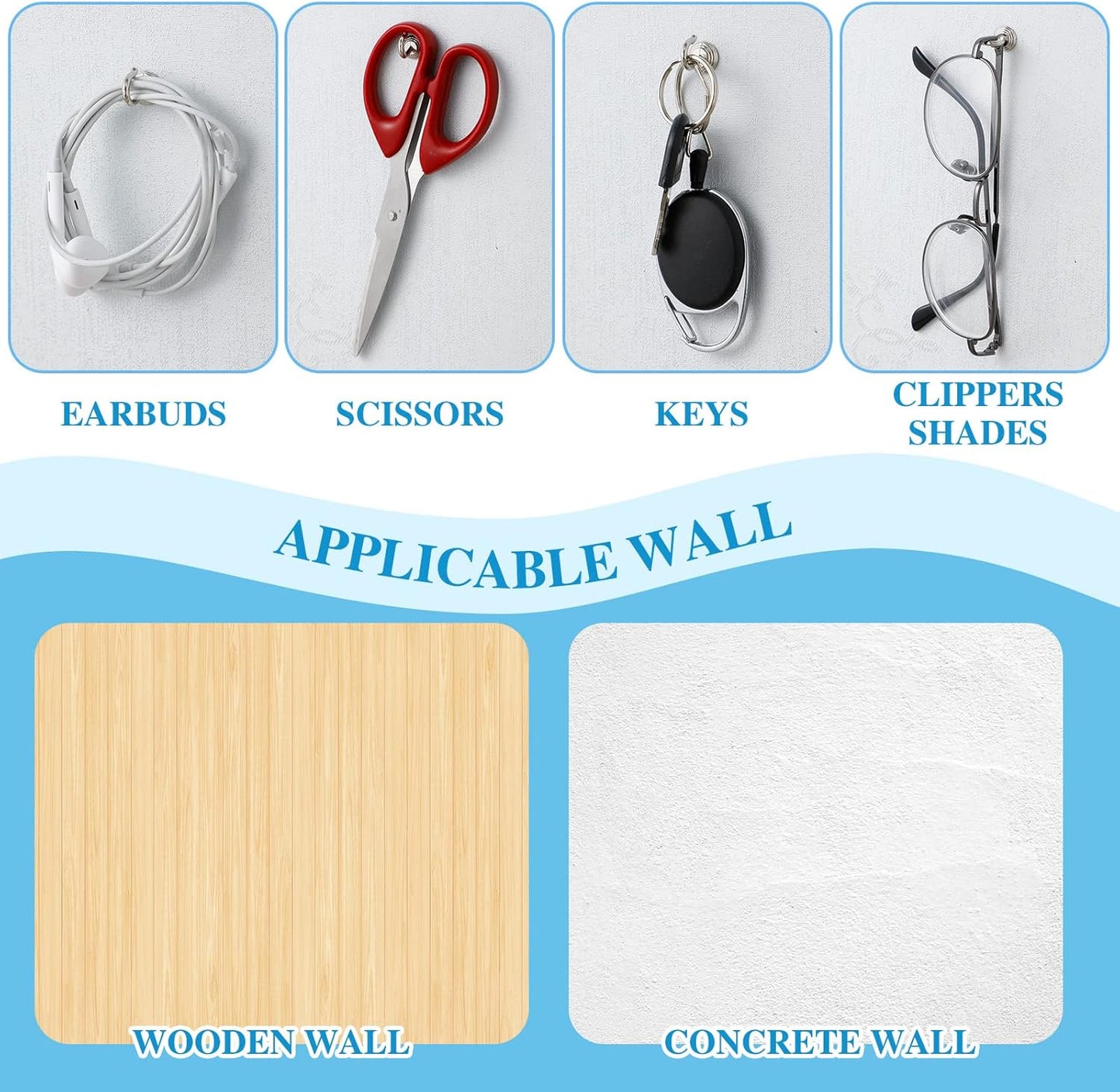 Hotop 60 Pieces Push Pin Wall Hooks Metal Thumb Tack Hangers Iron Alloy Nail Decorative Picture Hooks for 20 Lbs Home Office School Party Supply (Silver)