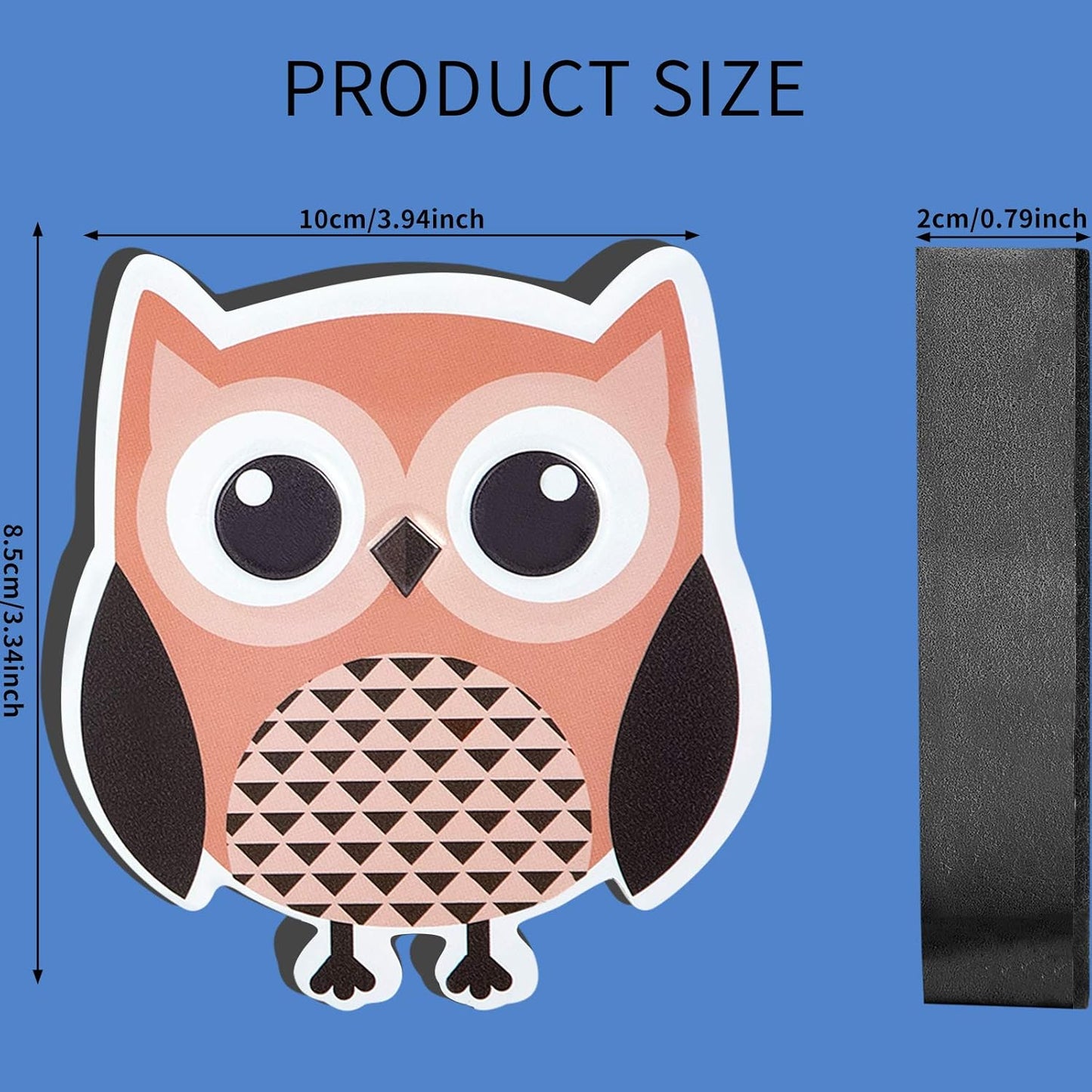 4 Pieces Cute Owl Erasers Magnetic Owl Whiteboard Eraser Animal Shaped Dry Erase Chalkboard Erasers with Felt for Classroom Office Home (Random Color)