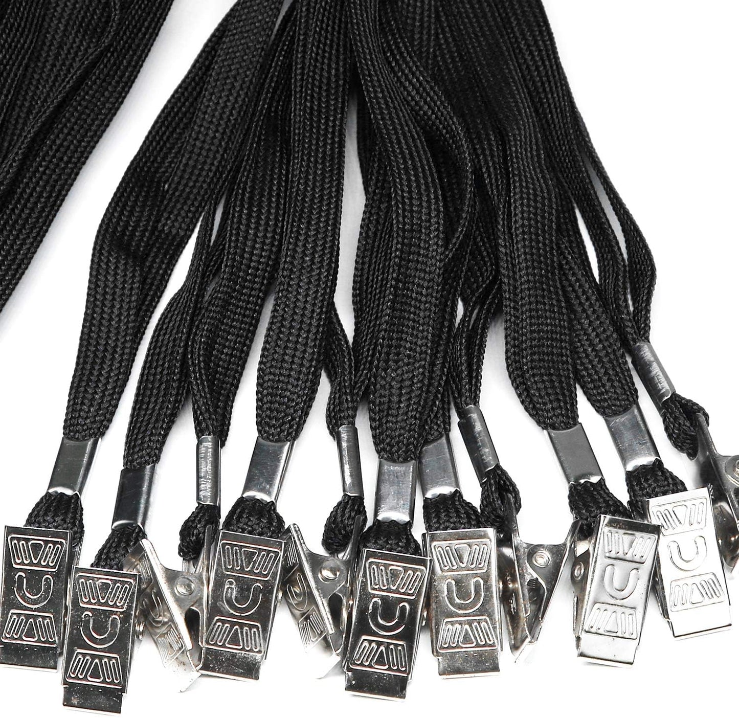 Badge Lanyards Neck Bulk Cruise Lanyards Black Lanyard with Clip for ID Card Name Tags Badge Holders (Black, 50 Pack)