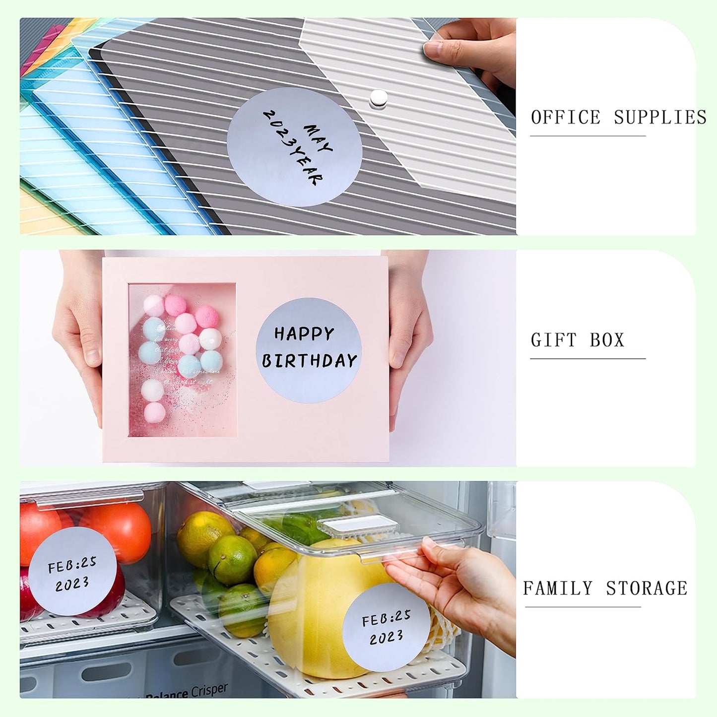 PARLAIM 3 Inch Round Silver Color-Code Dot Stickers, 500PCS Inventory Labels