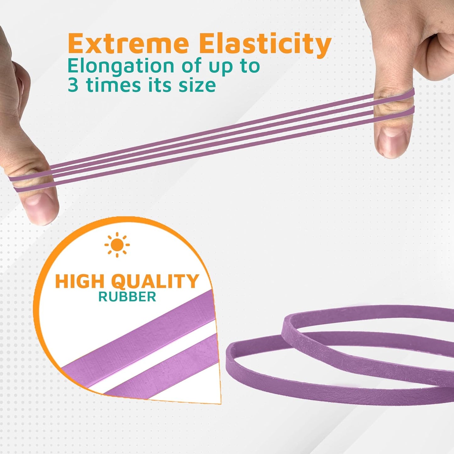 PlasticMill Rubber Bands - #33 Size - Argyle Purple Rubberbands - 1LB/500 Count